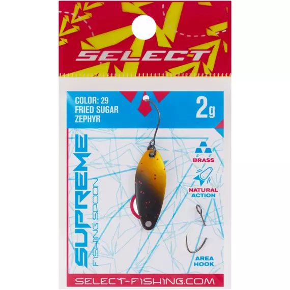 Блешня Select Supreme 2.0g 27mm #29 Fried Sugar Zephyr, Вага блешні: 2.0, Колір блешні: #29 Fried Sugar Zephyr, фото , изображение 2